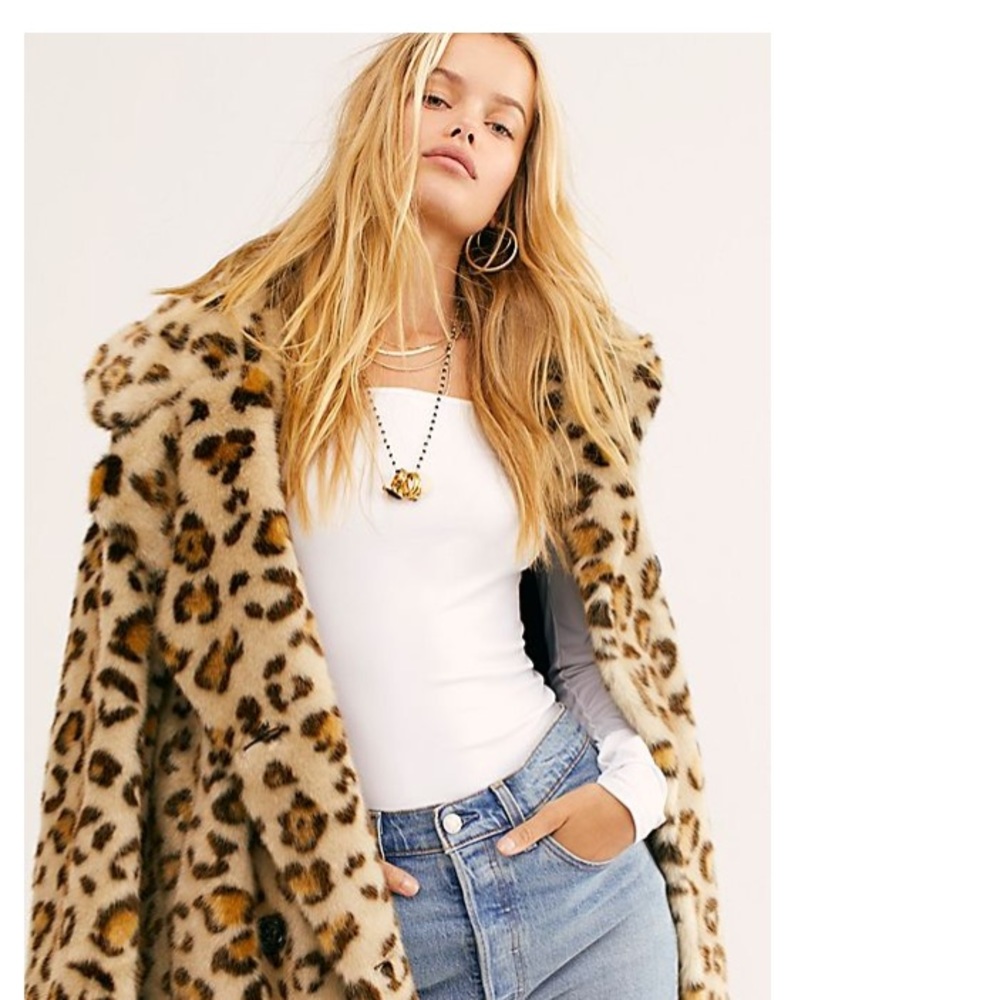 FOUND IT!!!!!  FREE PEOPLE SIENNA FAUX LEOPARD COAT!